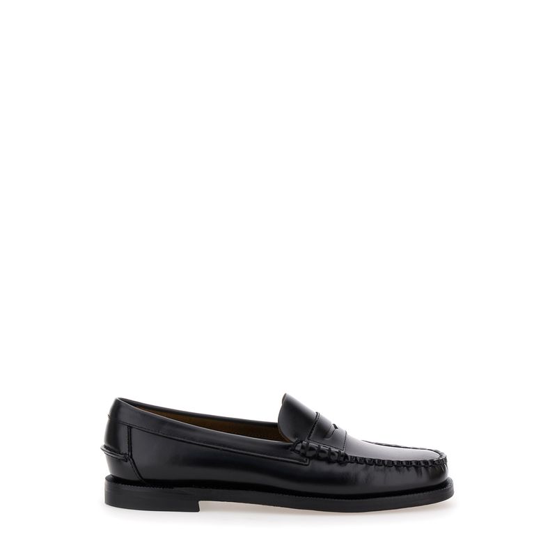 Sebago Women Black Pull-On Loafers In Leather Woman